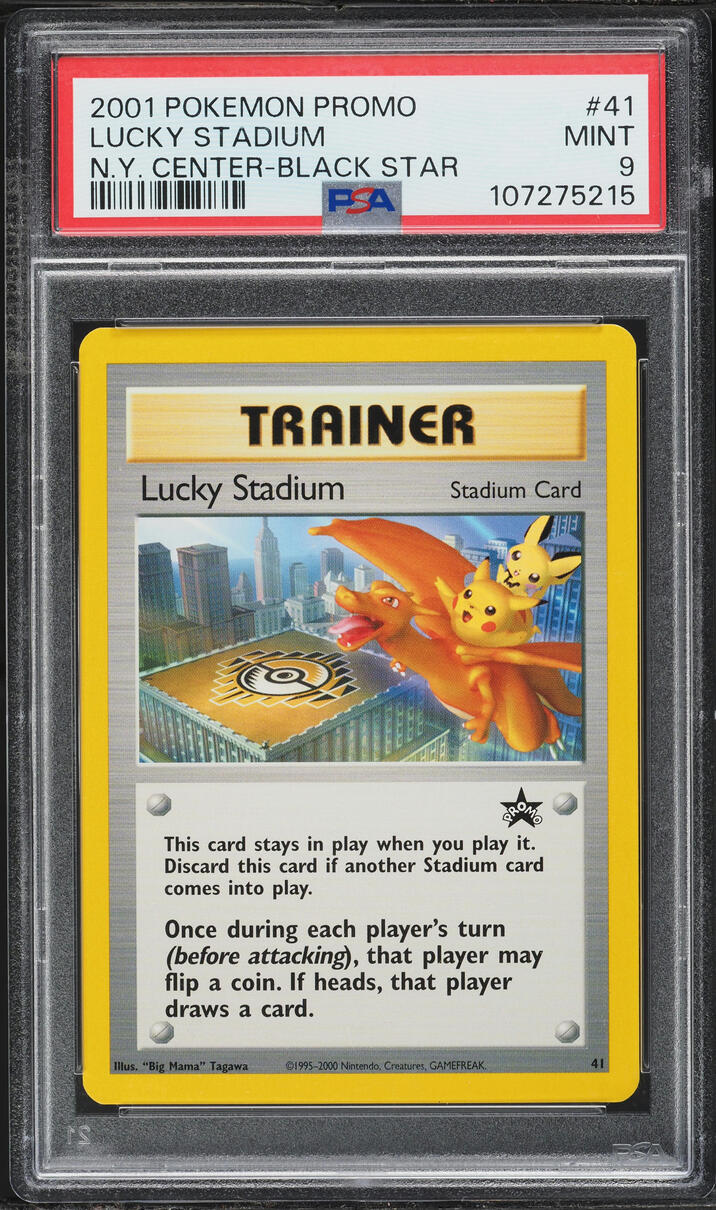 2001 Pokemon Black Star Promo N.Y. Center Lucky Stadium #41 PSA 9 MINT