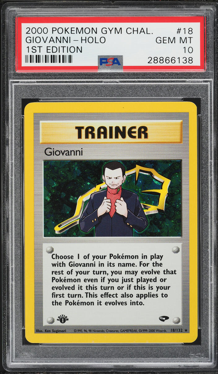2000 Pokemon Gym Challenge 1st Edition Holo Giovanni #18 PSA 10 GEM MINT