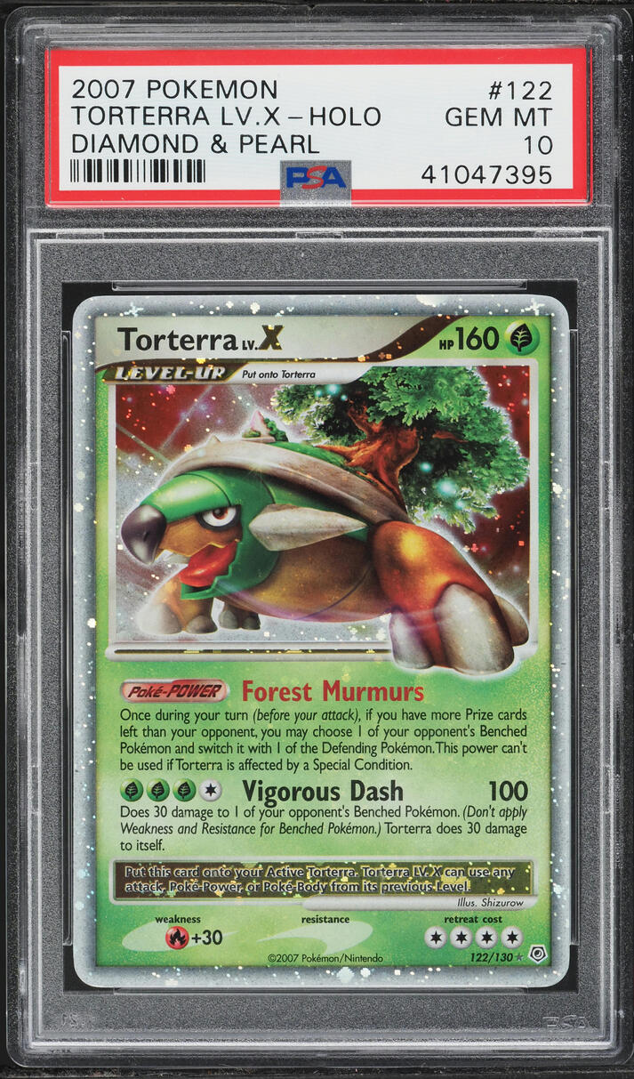 2007 Pokemon Diamond & Pearl Holo Torterra Lv.X #122 PSA 10 GEM MINT