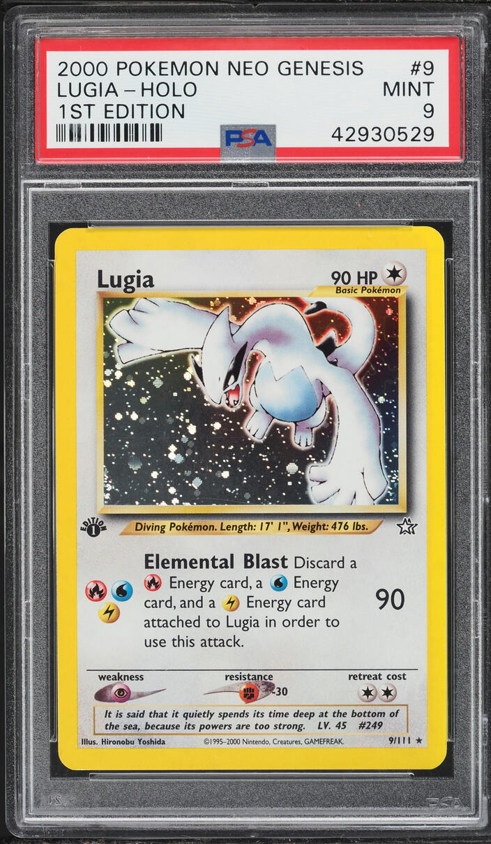 2000 Pokemon Neo Genesis 1st Edition Holo Lugia #9 PSA 9 MINT