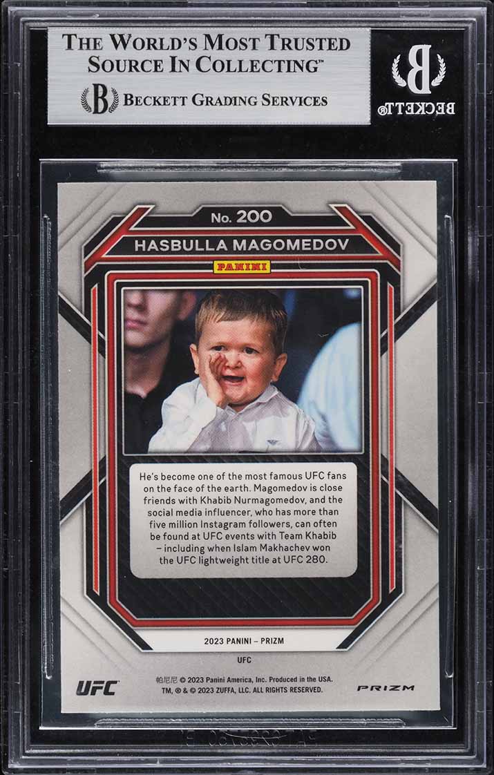 2023 Panini Prizm UFC Silver Hasbulla Magomedov ROOKIE #200 BGS 9 MINT