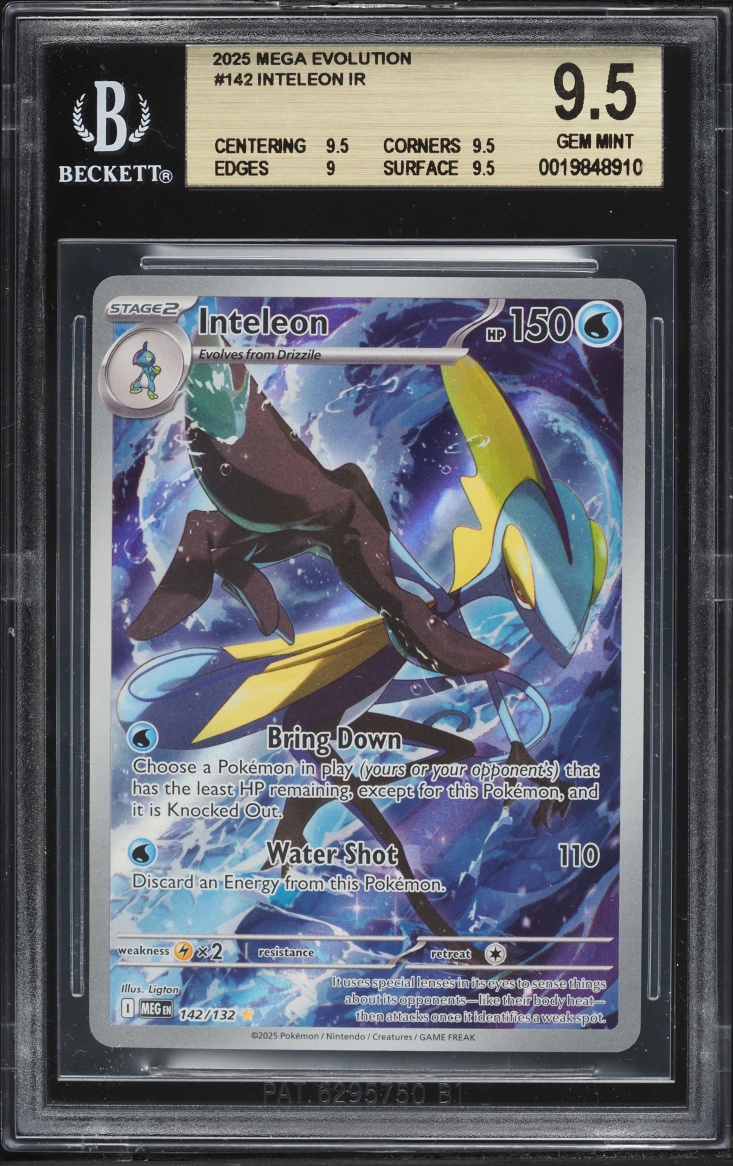 2025 Pokemon Mega Evolution IR Inteleon #142 BGS 9.5 GEM MINT
