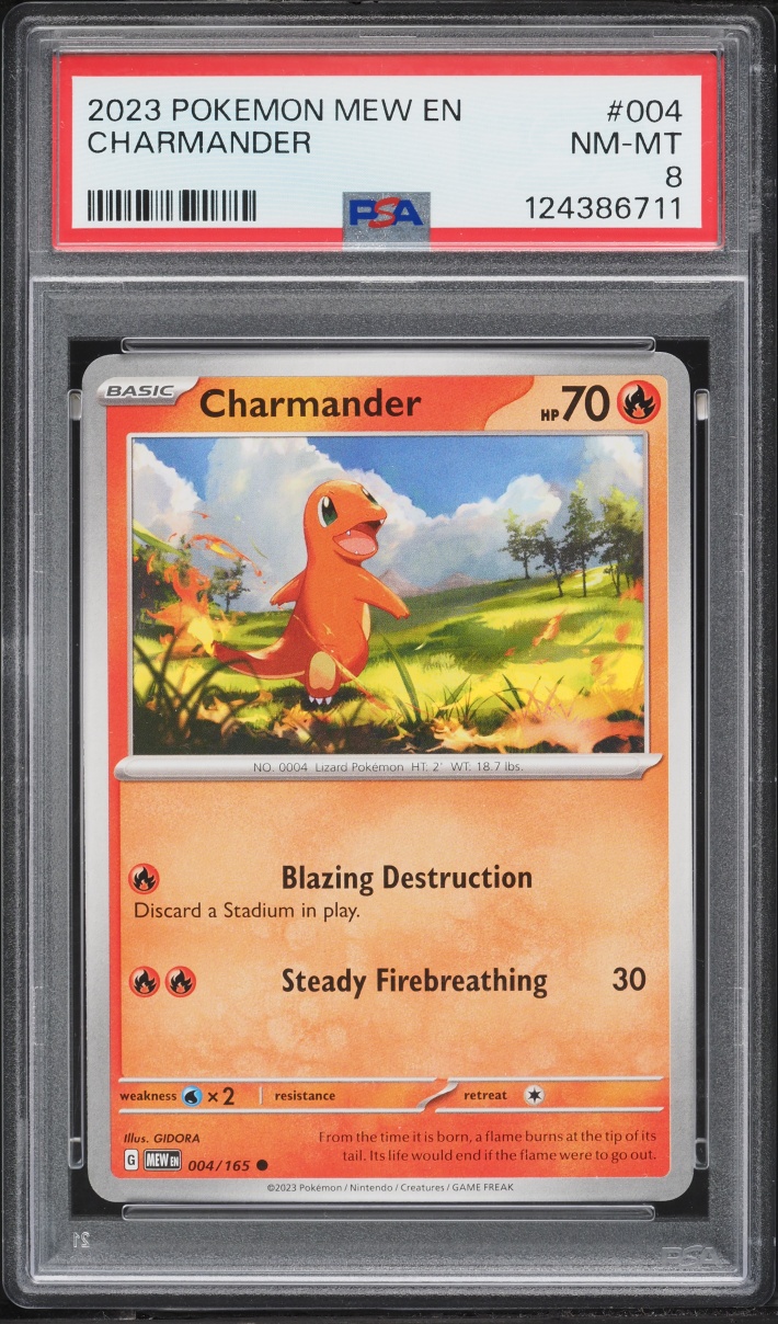 2023 Pokemon Scarlet & Violet 151 Charmander #4 PSA 8 NM-MT