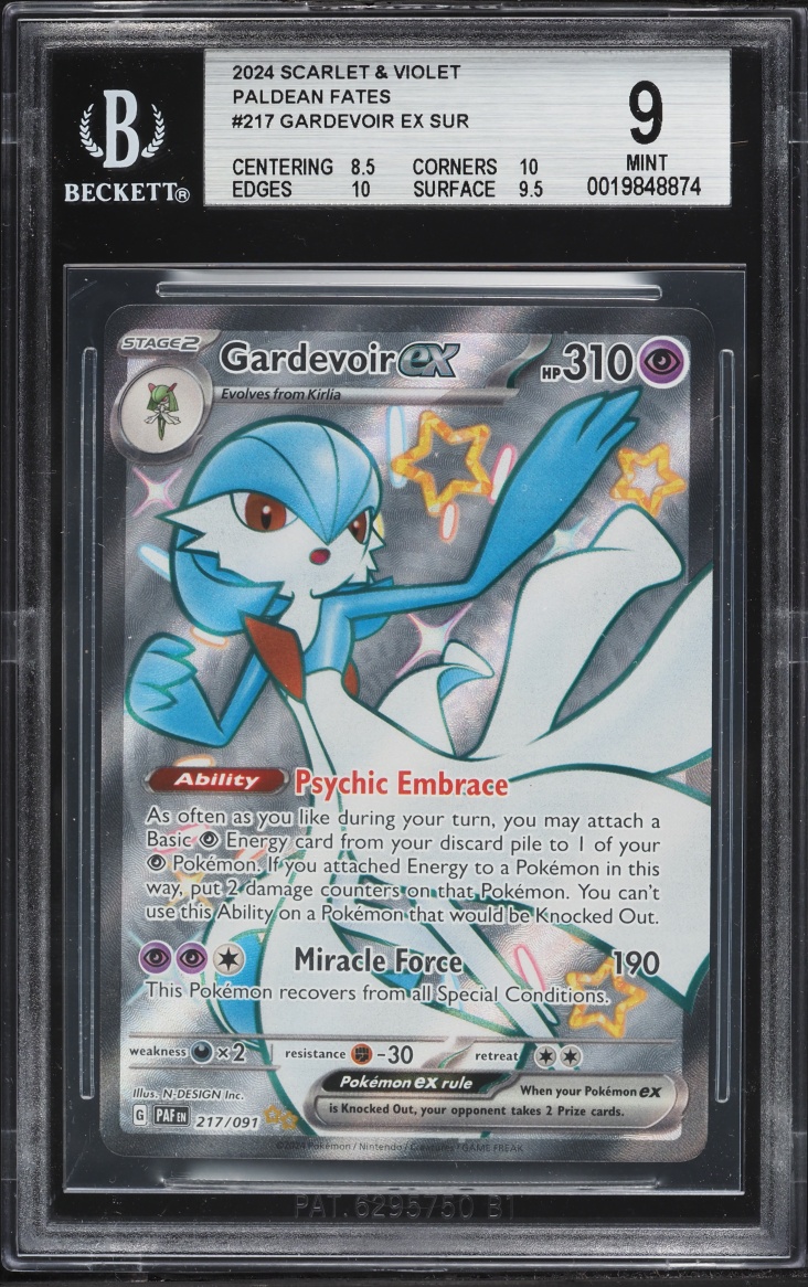 2024 Pokemon Scarlet & Violet Paldean Fates Full Art Gardevoir ex #217 BGS 9 MINT