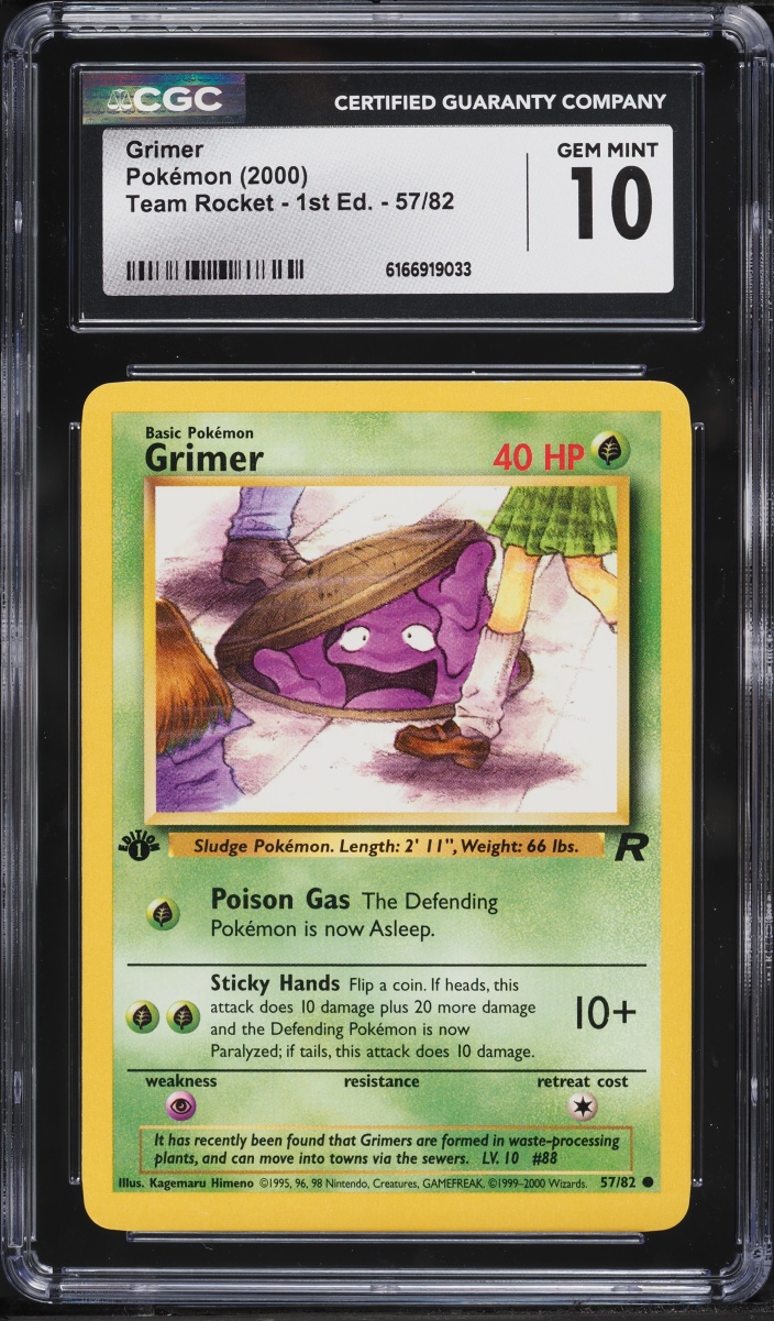 2000 Pokemon Team Rocket 1st Edition Grimer #57 CGC 10 GEM MINT