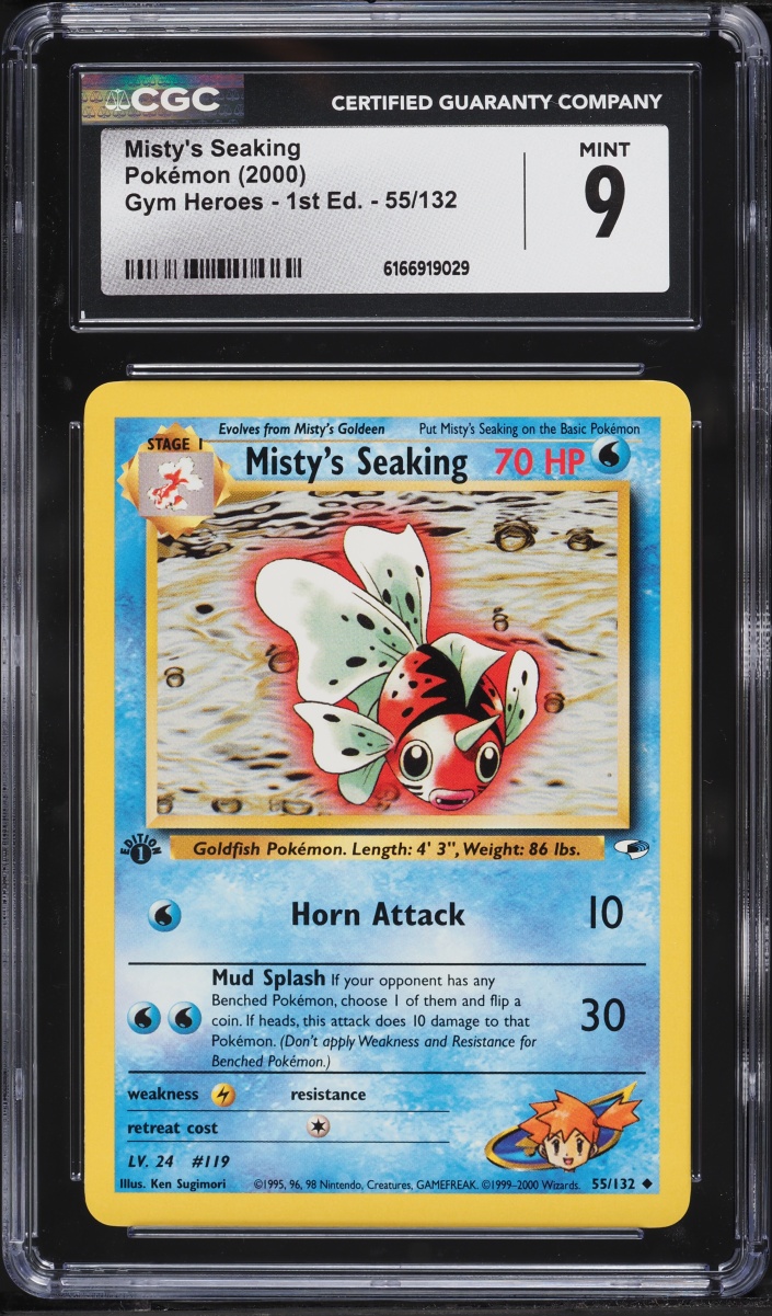 2000 Pokemon Gym Heroes 1st Edition Misty's Seaking #55 CGC 9 MINT