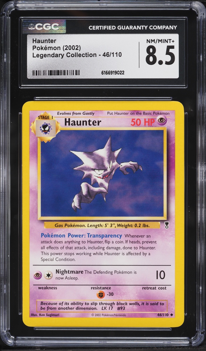 2002 Pokemon Legendary Collection Haunter #46 CGC 8.5 NM-MT+