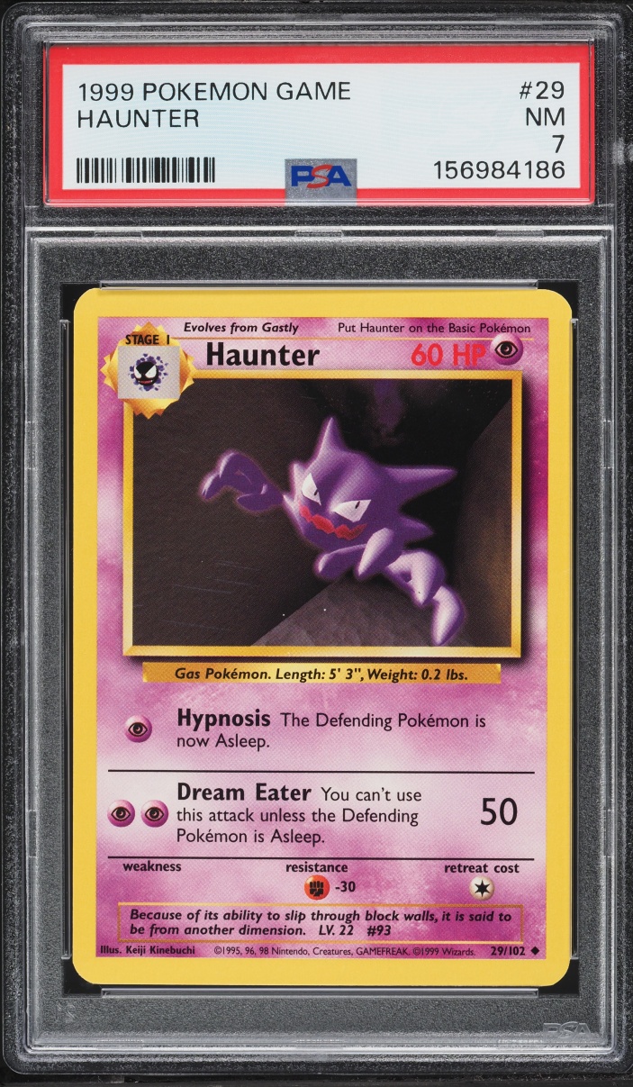 1999 Pokemon Base Set Haunter #29 PSA 7 NRMT