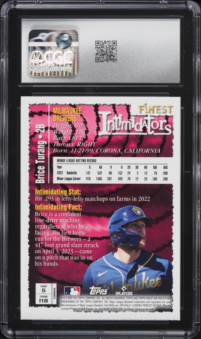 2023 Finest Flashbacks Brice Turang ROOKIE #5 CGC 10 GEM MINT