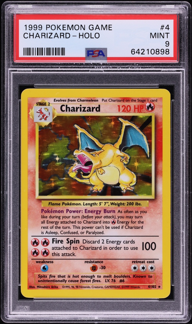 1999 Pokemon Base Set Holo Charizard #4 PSA 9 MINT