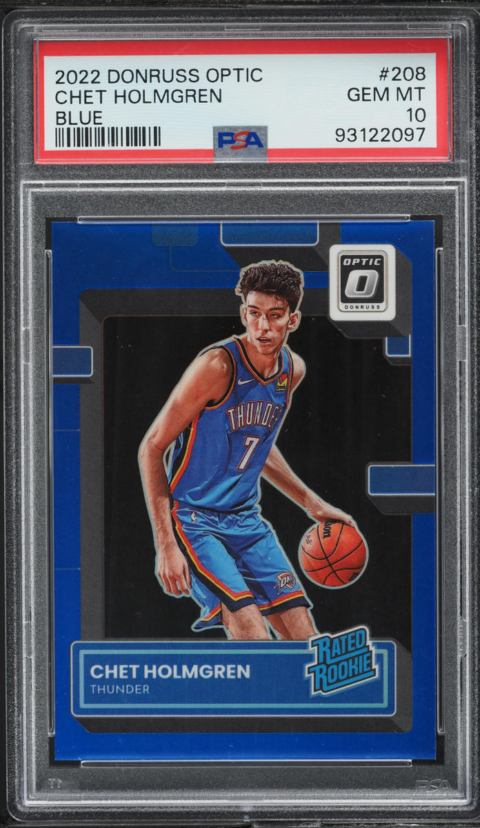 2022 Donruss Optic Blue Chet Holmgren ROOKIE /49 #208 PSA 10 GEM MINT