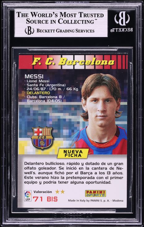 2004 Panini Sports Mega Cracks Lionel Messi ROOKIE #71 BGS 9 MINT