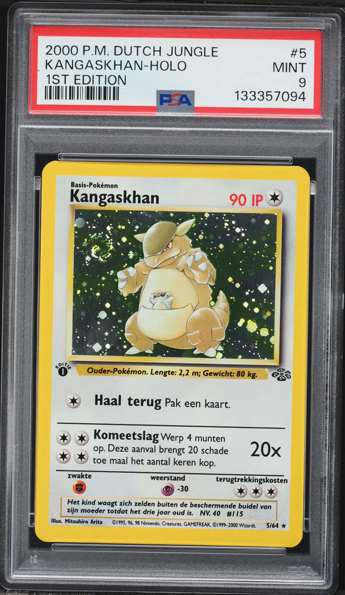 2000 Pokemon Dutch Jungle 1st Edition Holo Kangaskhan #5 PSA 9 MINT