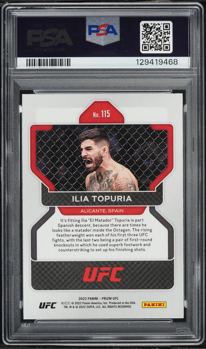 2022 Panini Prizm UFC Ilia Topuria ROOKIE #115 PSA 9 MINT