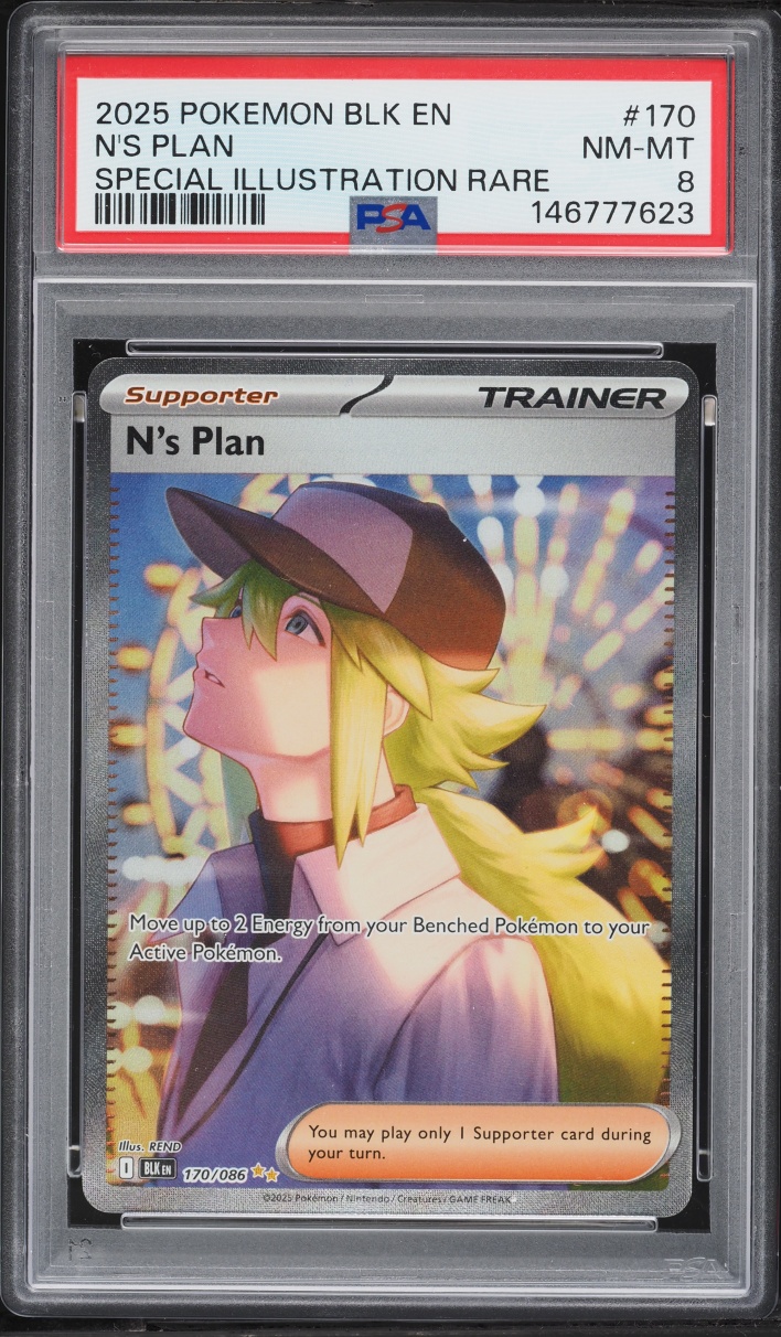2025 Pokemon Scarlet & Violet Black Bolt SIR N's Plan #170 PSA 8 NM-MT