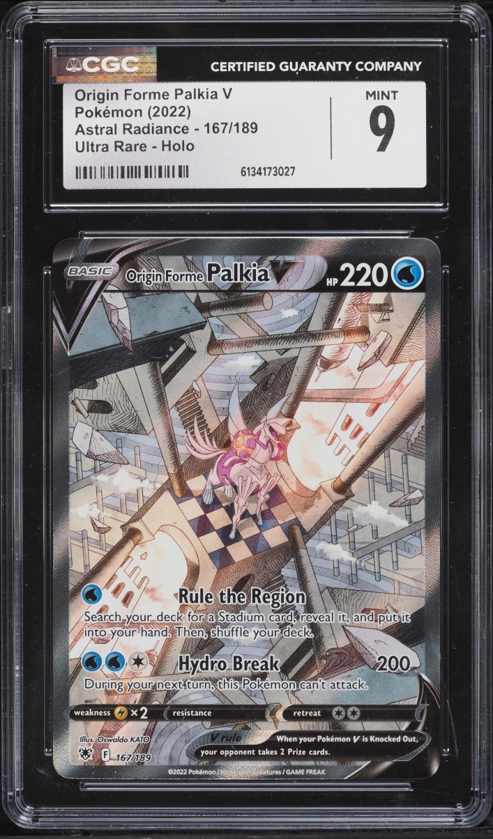 2022 Pokemon Sword & Shield Astral Radiance Full Art Origin Forme Palkia V #167 CGC 9 MINT