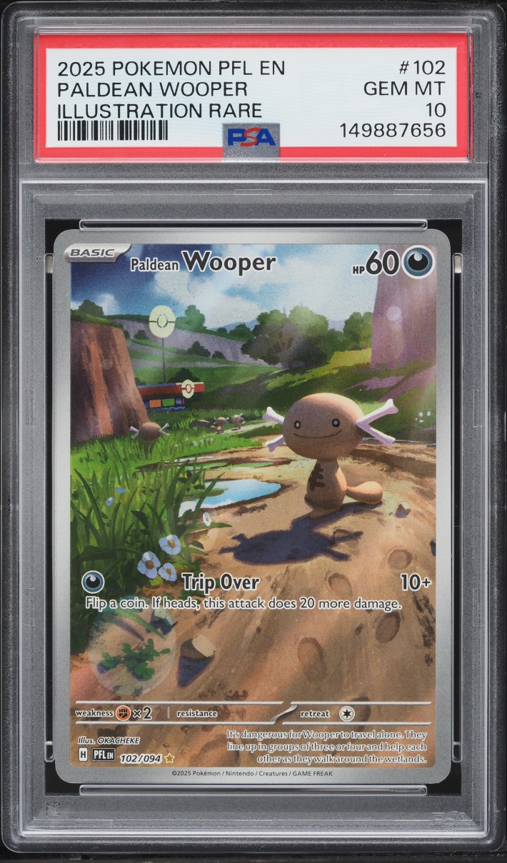 2025 Pokemon Mega Evolution Phantasmal Flames IR Paldean Wooper #102 PSA 10 GEM MINT