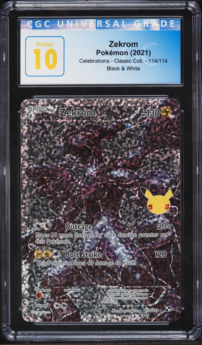 2021 Pokemon SWSH Celebrations Classic Collection Full Art Zekrom #114 CGC 10 PRISTINE