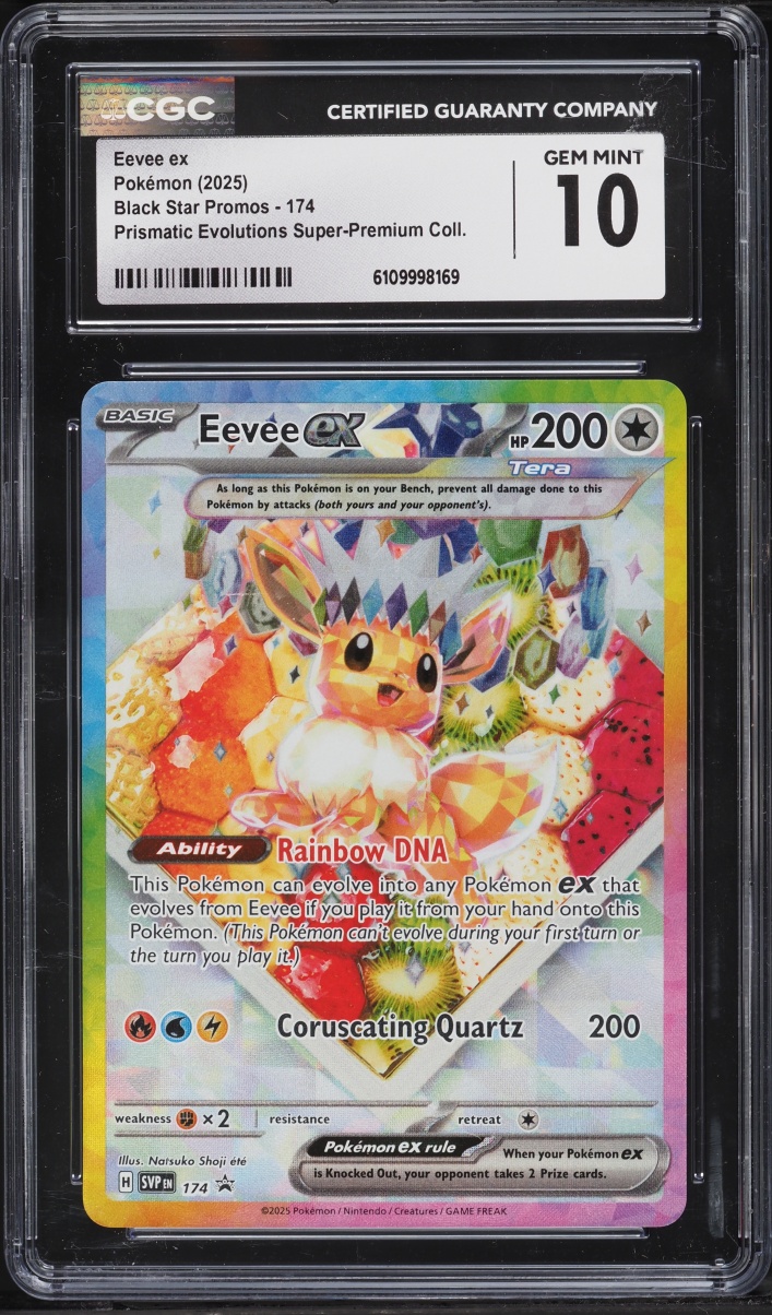 2025 Pokemon SV Promo Prismatic Evolutions Premium Collection Full Art Eevee EX #174 CGC 10 GEM