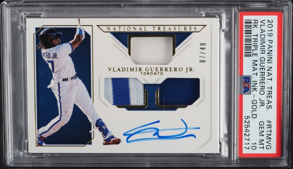 2019 National Treasures Gold Vladimir Guerrero Jr. ROOKIE PATCH