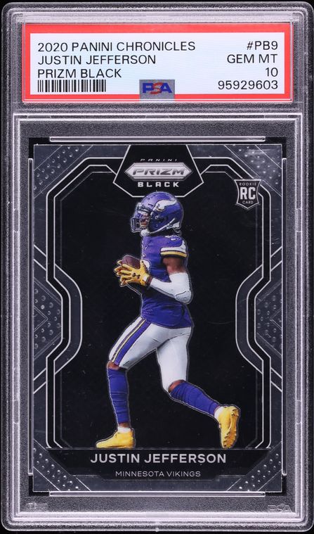 2020 Panini Chronicles Prizm Black Justin Jefferson ROOKIE #PB-9 PSA 10 GEM MINT
