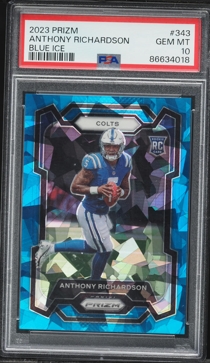2023 Panini Prizm Blue Ice Anthony Richardson ROOKIE /99 #343 PSA 10 GEM MINT