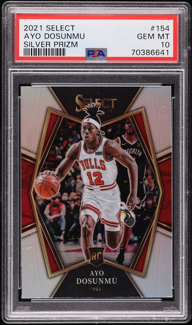 2021 Select Premier Level Silver Prizm Ayo Dosunmu ROOKIE #154 PSA 10 GEM MINT
