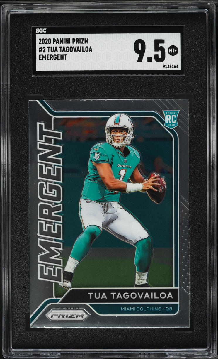 2020 Panini Prizm Emergent Tua Tagovailoa ROOKIE #2 SGC 9.5 MINT+