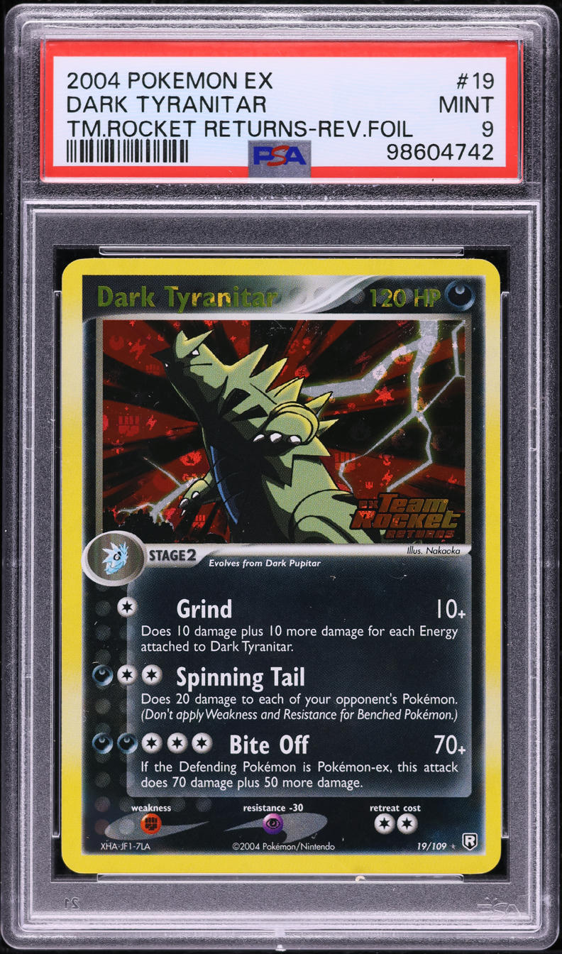 2004 Pokemon EX Team Rocket Returns Reverse Holo Dark Tyranitar #19 PSA 9 MINT