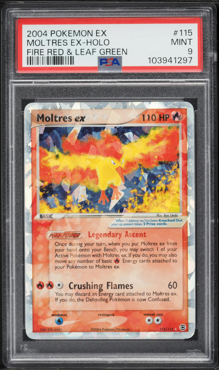 2004 Pokemon EX Fire Red & Leaf Green Holo Moltres ex #115 PSA 9 MINT