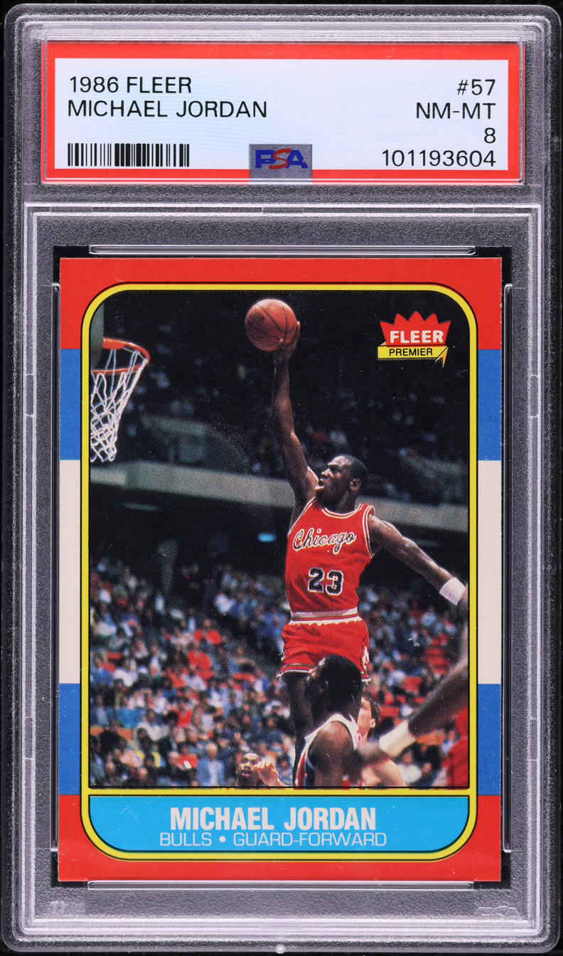 1986 Fleer Basketball Michael Jordan ROOKIE #57 PSA 8 NM-MT