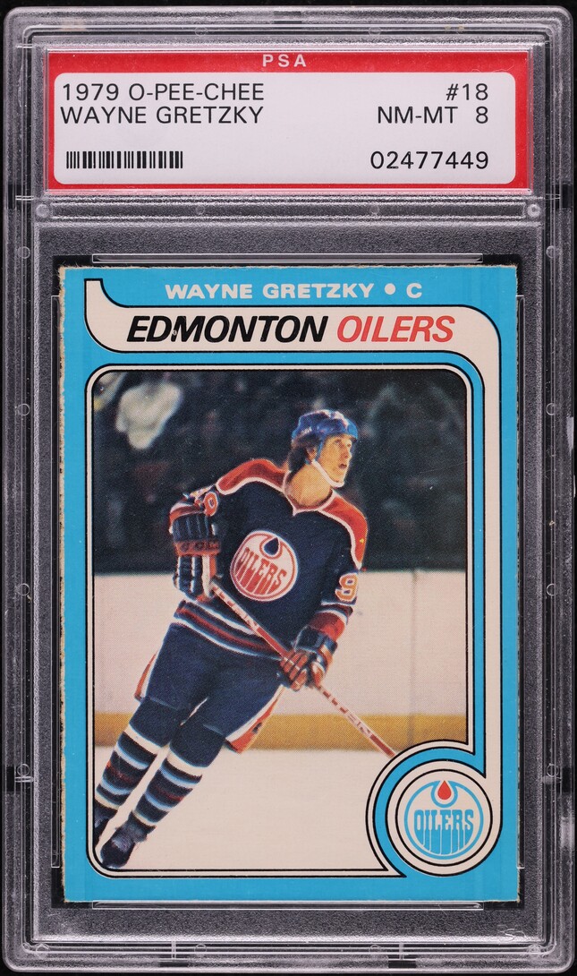 1979 O-Pee-Chee Hockey Wayne Gretzky ROOKIE #18 PSA 8 NM-MT