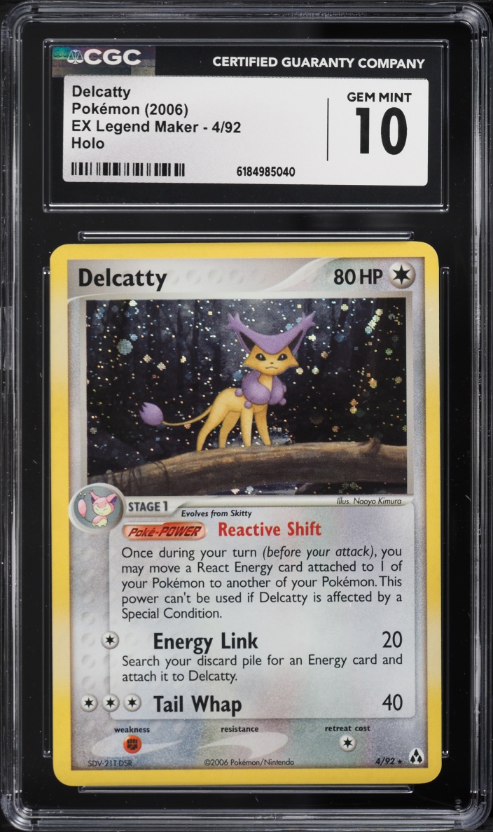2006 Pokemon EX Legend Maker Holo Delcatty #4 CGC 10 GEM MINT
