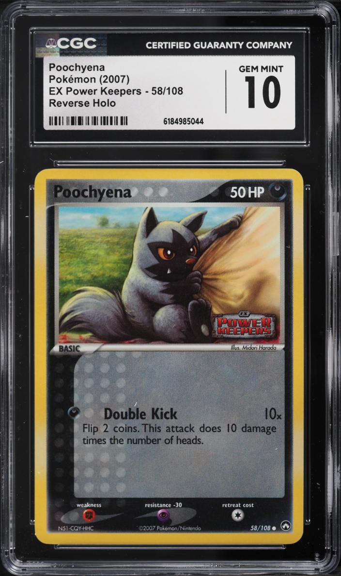 2007 Pokemon EX Power Keepers Reverse Holo Poochyena #58 CGC 10 GEM MINT