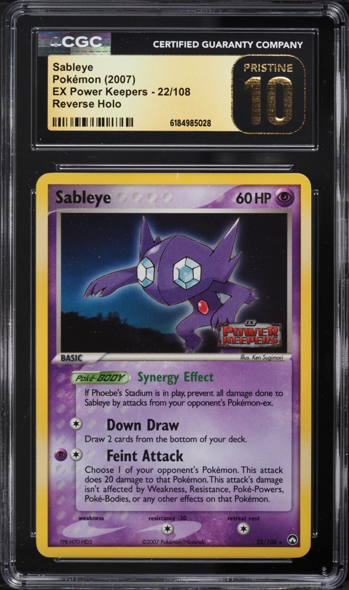 2007 Pokemon EX Power Keepers Reverse Holo Sableye #22 CGC 10 PRISTINE
