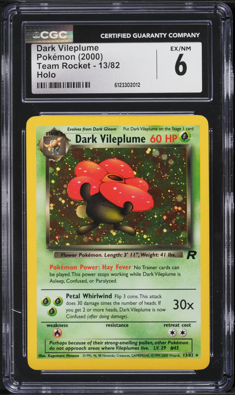 1997 Pokemon Japanese Rocket Gang Holo Dark Vileplume #45 CGC 10