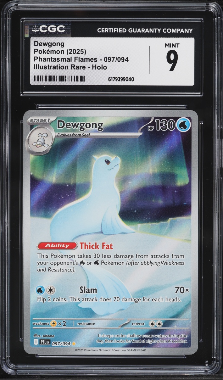 2025 Pokemon Mega Evolution Phantasmal Flames IR Dewgong #97 CGC 9 MINT