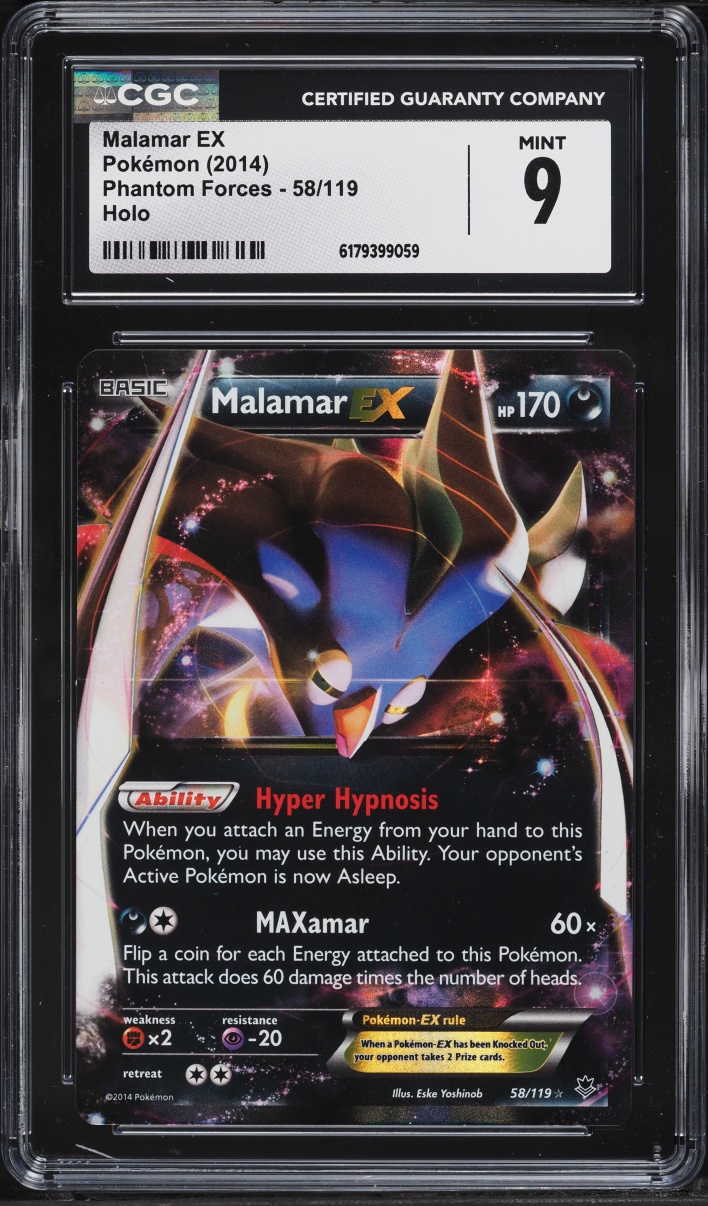 2014 Pokemon XY Phantom Forces Holo Malamar EX #58 CGC 9 MINT
