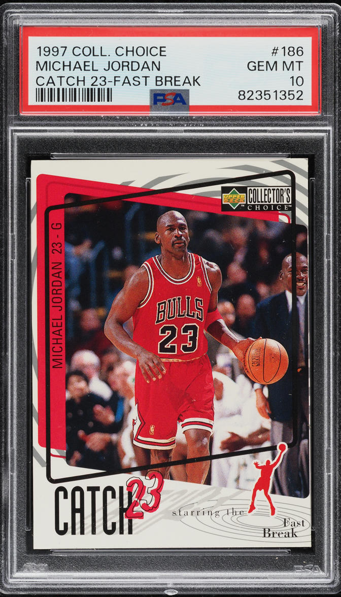 1997 Collector's Choice Catch 23 Michael Jordan #186 PSA 10 GEM MINT