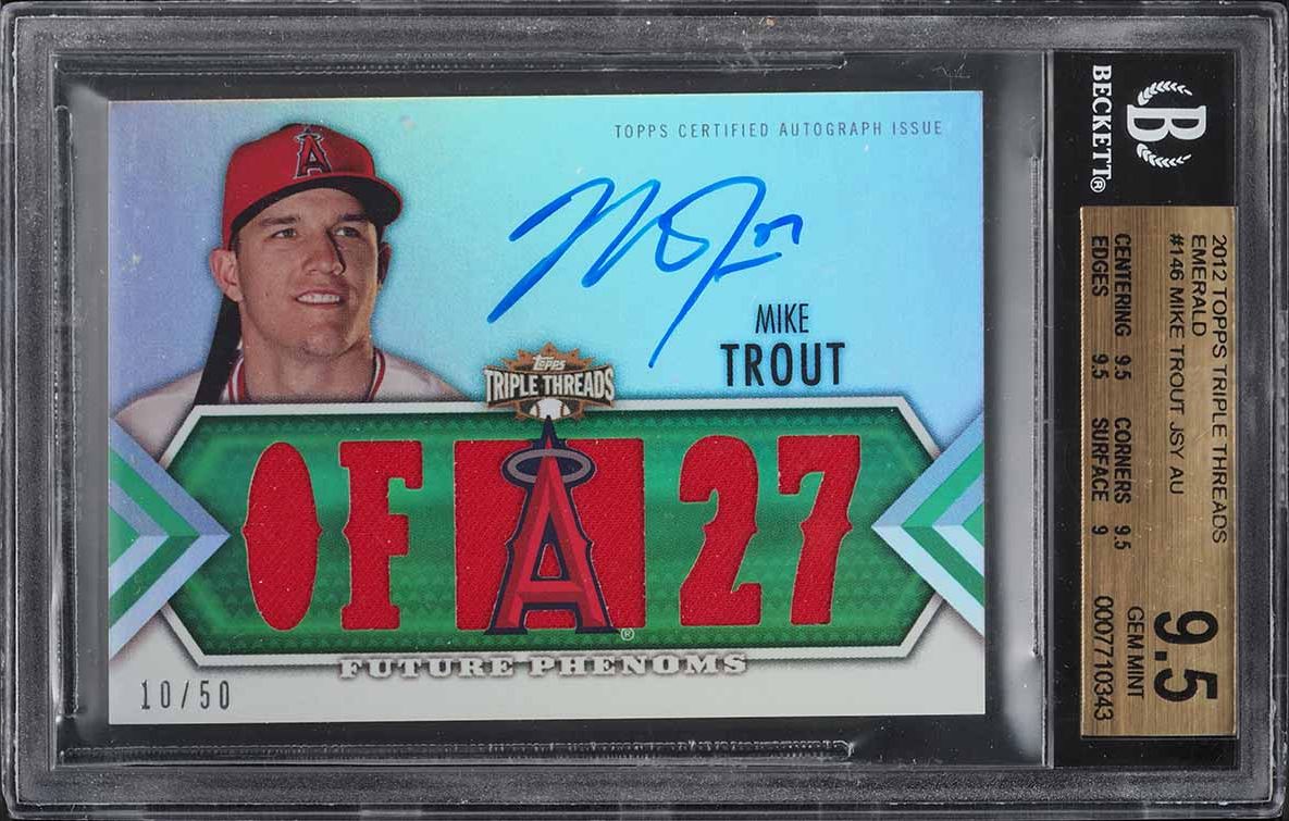 2012 Topps Chrome Sepia Refractor Mike Trout ROOKIE /75 #144 PSA 9