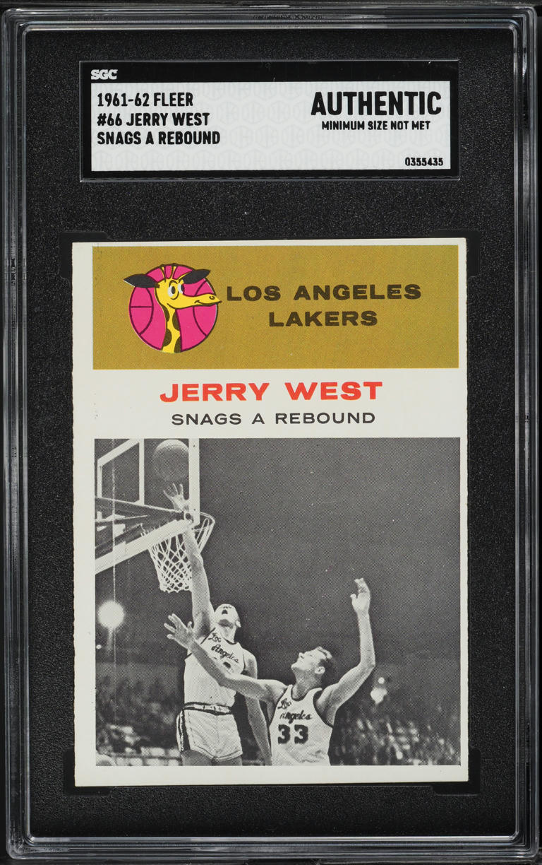 1961 Fleer Basketball Jerry West ROOKIE, IN ACTION #66 SGC AUTH