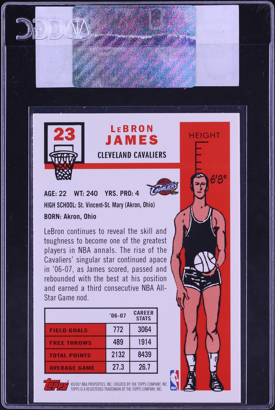 2007 Topps '57 Variations LeBron James #23 CGC AUTH