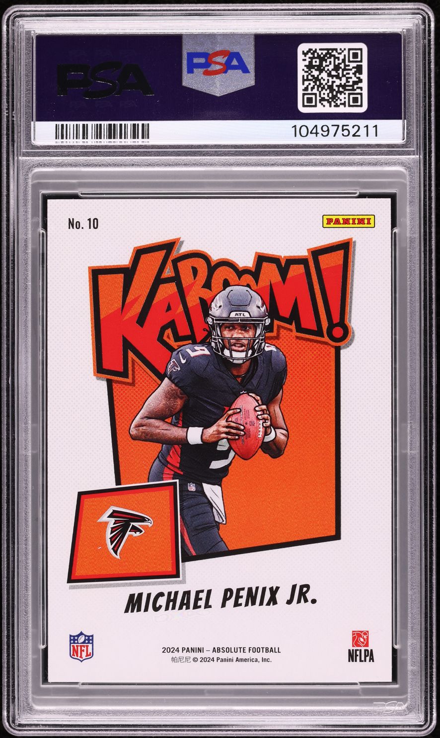 2024 Absolute Kaboom! Vertical Green Michael Penix Jr. ROOKIE 1/1 #10 PSA 8