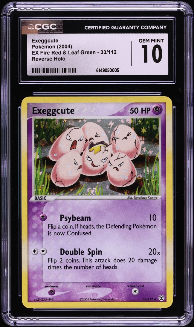 2004 Pokemon EX Fire Red & Leaf Green Reverse Holo Exeggcute #33 CGC 10 GEM MINT