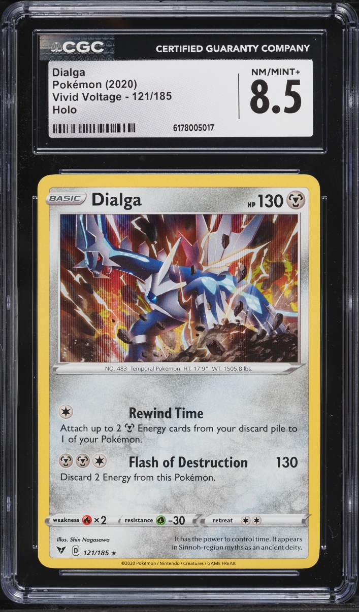 2020 Pokemon Sword & Shield Vivid Voltage Holo Dialga #121 CGC 8.5 NM-MT+