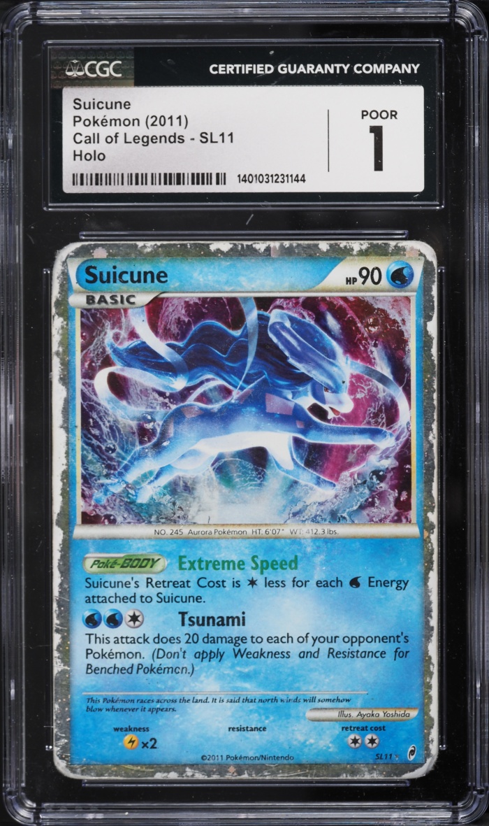 2011 Pokemon Call Of Legends Holo Suicune #Sl11 CGC 1 Pr