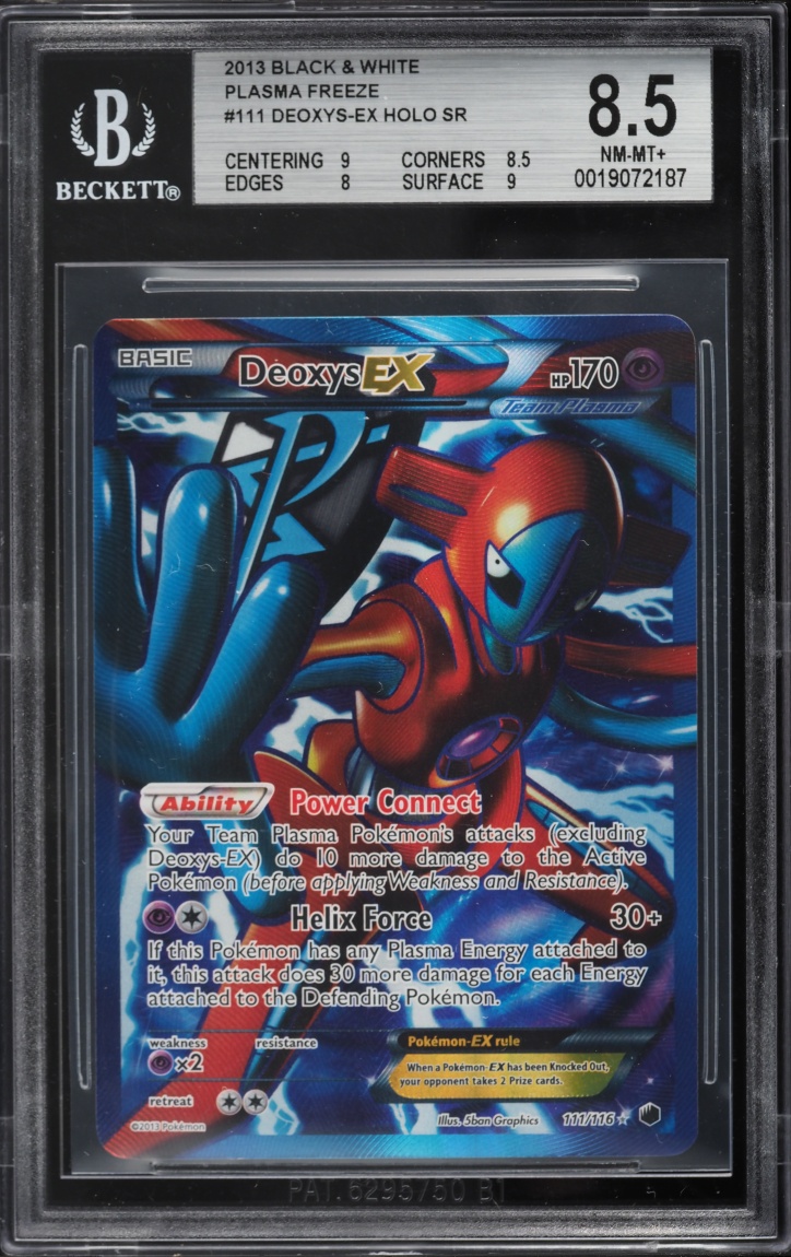 2013 Pokemon Black & White Plasma Freeze Full Art Deoxys EX #111 BGS 8.5 NM-MT+
