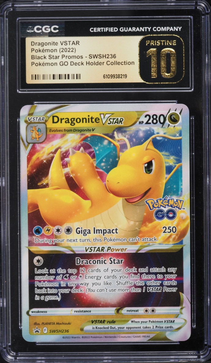 2022 Pokemon Sword & Shield Promo Pokemon Go Holo Dragonite Vstar #Swsh236 CGC 10 Pristine