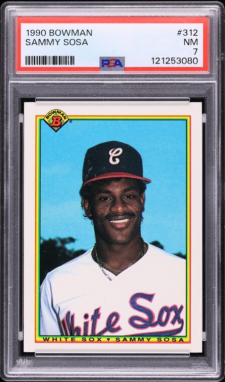 1990 Bowman Sammy Sosa ROOKIE #312 PSA 7 NRMT