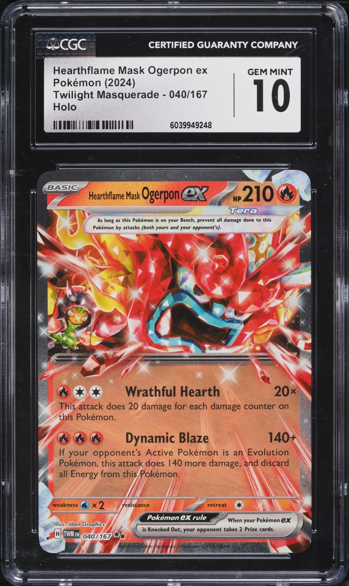 2024 Pokemon SV Twilight Masquerade Holo Hearthflame Mask Ogerpon Ex #40 CGC 10 GEM MINT